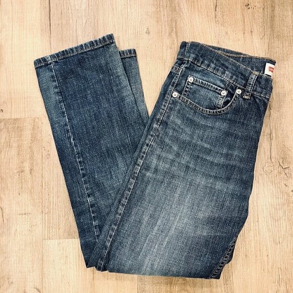 Levi's 541 Athletic Boyfriend Fit High Waist Medium Wash Straight Leg Ankle Crop - Picture 7 of 10